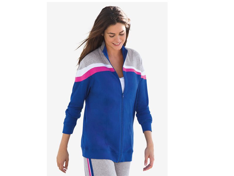 Bright Cobalt Stripe Color Block Jacket PSW-6042