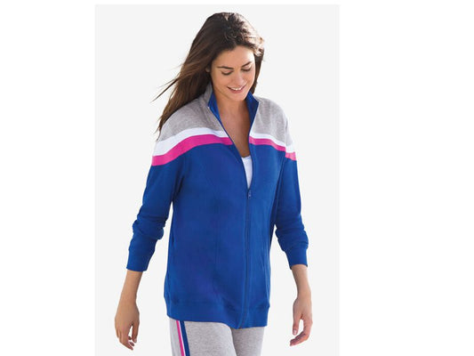 Bright Cobalt Stripe Color Block Jacket PSW-6042