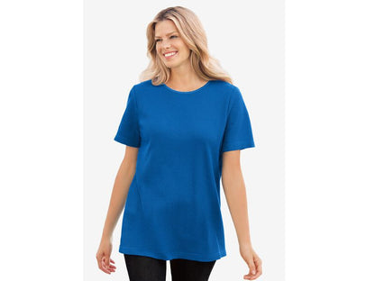 Bright Cobalt Thermal Short Sleeve Satin Trim T-Shirt PSW-6147