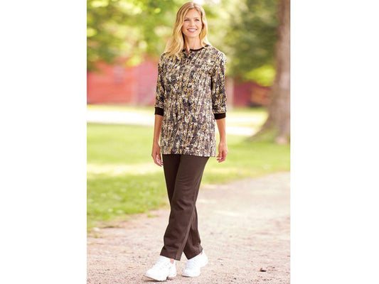 Brown Fleece Henley Pajama Set PSW-6195