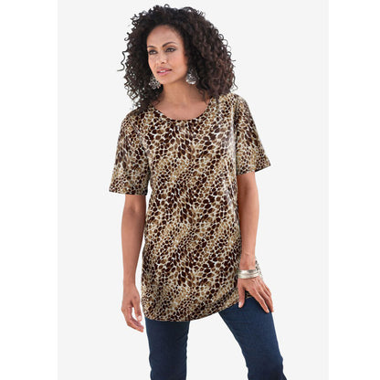 Brown Textured Crewneck Ultimate Tee PSW-8321