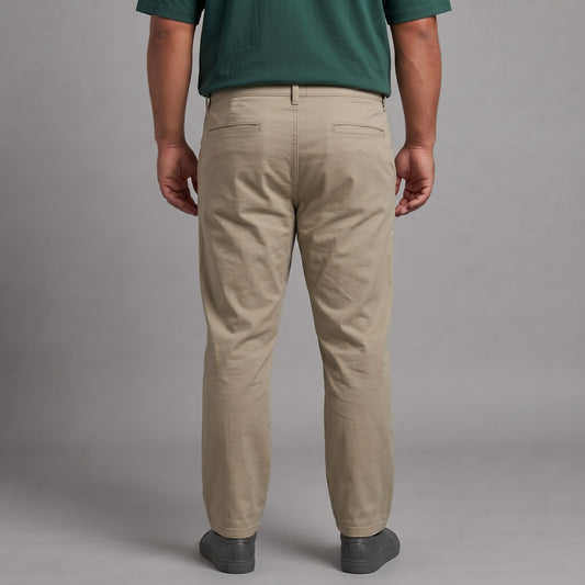 Brown Cotton Chino Pants made from cotton fabric, featuring a classic design for everyday wear and smart-casual styling.
