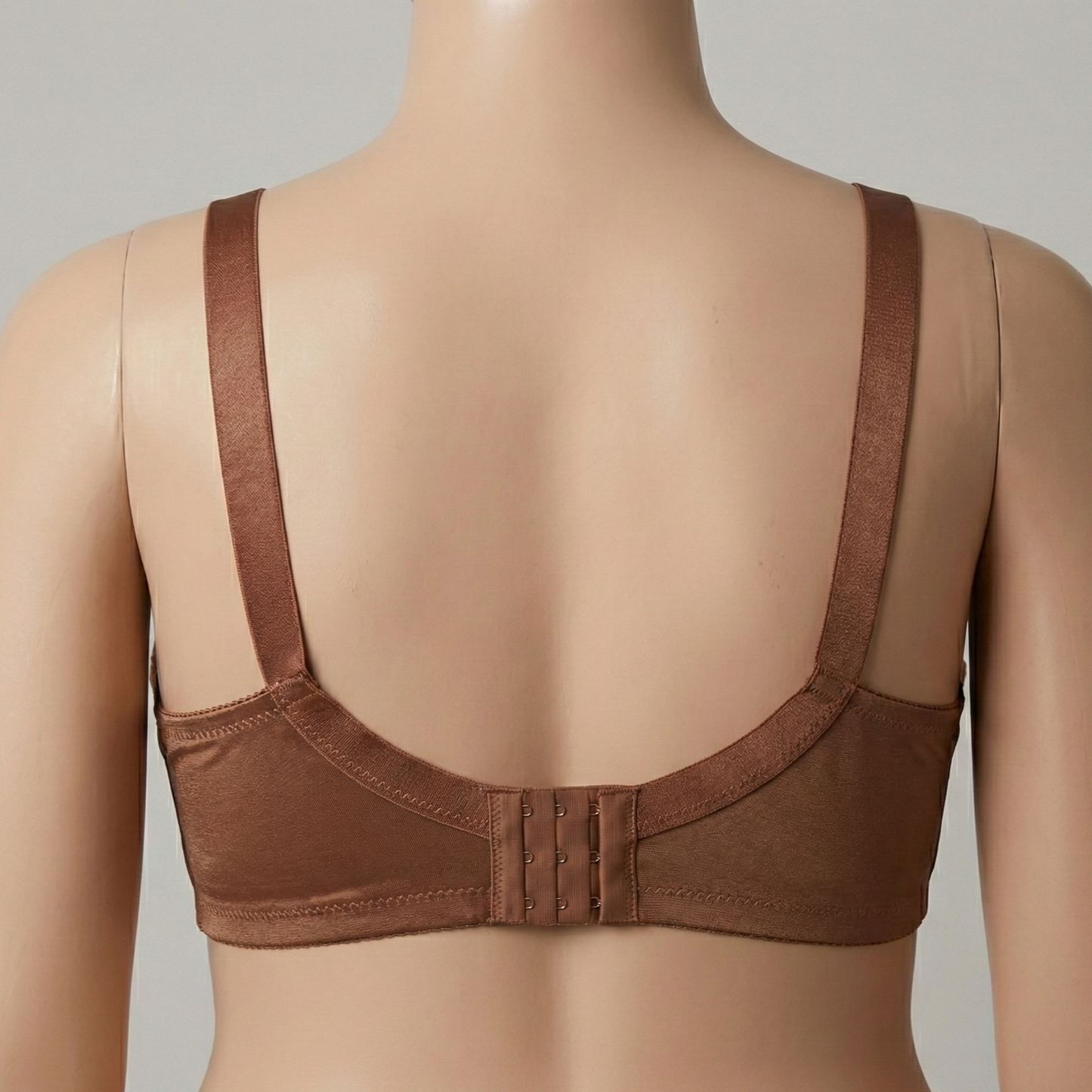 Plus Size Brown Embroidered Support Bra PSW-10813