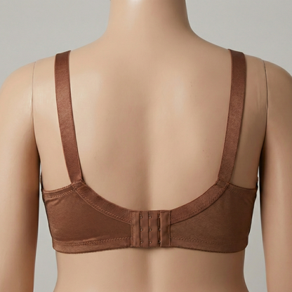 Plus Size Brown Embroidered Support Bra PSW-10813