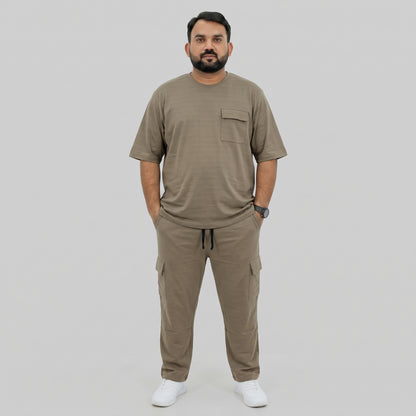 Brown Terry Cargo Co-Ord Set PSM-11710