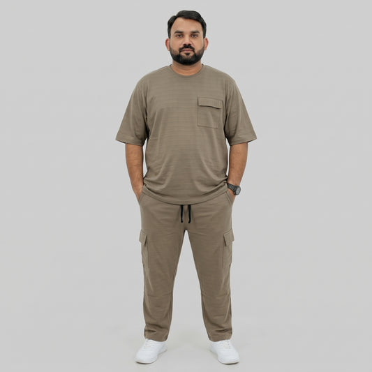 Brown Terry Cargo Co-Ord Set PSM-11710