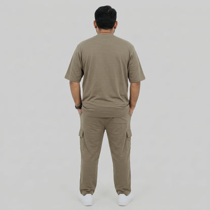 Brown Terry Cargo Co-Ord Set PSM-11710