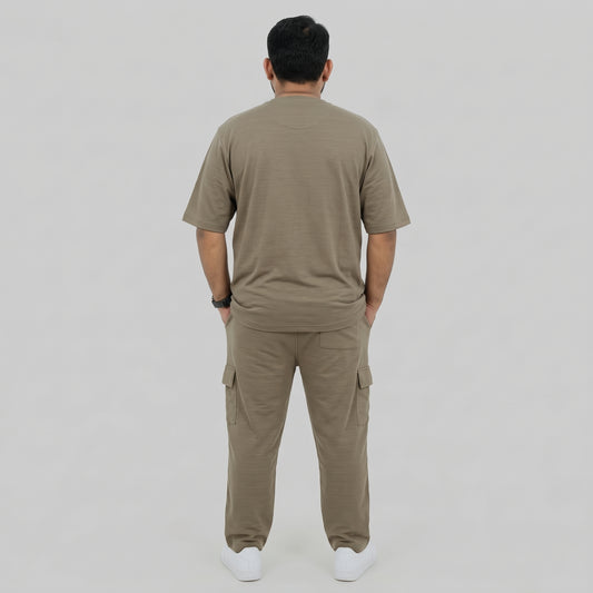 Brown Terry Cargo Co-Ord Set PSM-11710