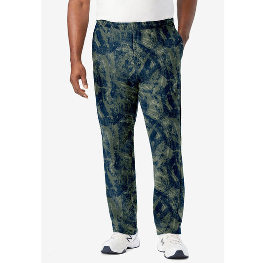 Brushstroke Camo Fleece Open-Bottom Sweatpants PSM-8659