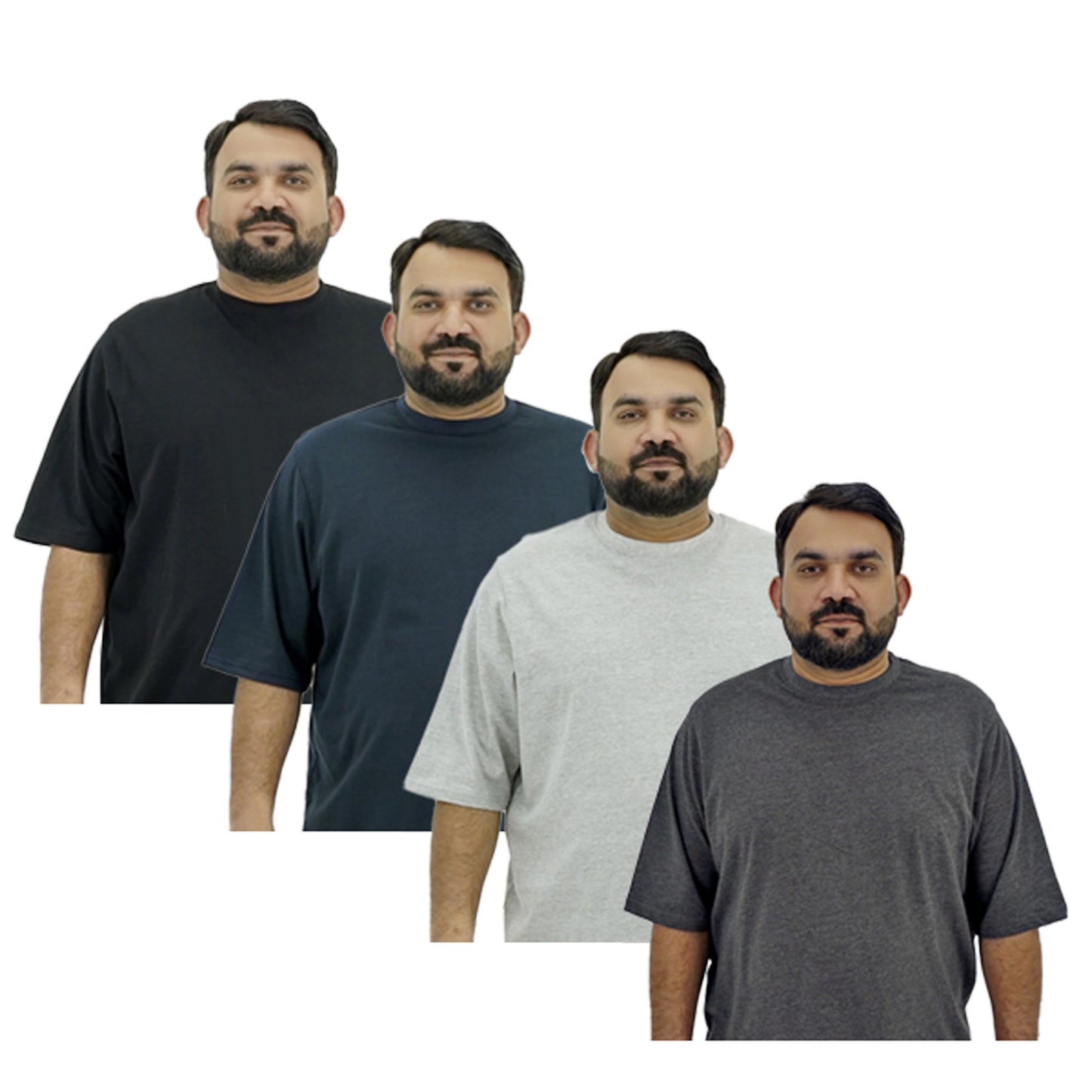 Pack of 4 Oversized Jersey Cotton T-Shirts PSM-8972