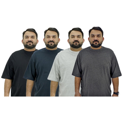 Pack of 4 Oversized Jersey Cotton T-Shirts PSM-8972