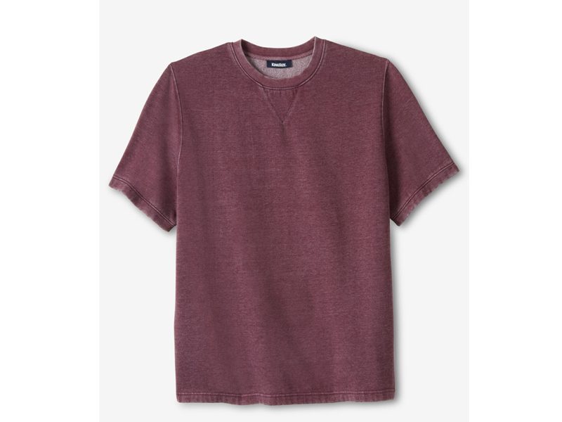 Burgundy Fleece Big Size Short Sleeve Sweatshirt PSM-6015