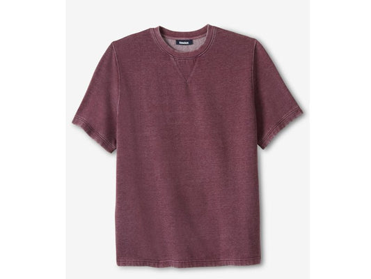 Burgundy Fleece Big Size Short Sleeve Sweatshirt PSM-6015