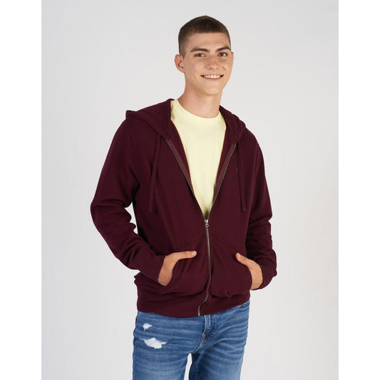 Burgundy Ivy Plus Size Zip Up Hoodie PSM-7708