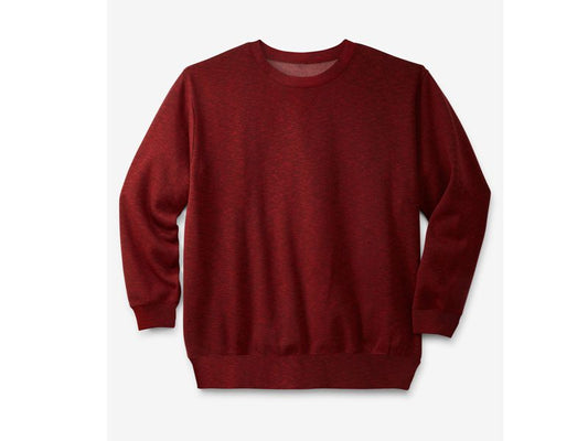 Burgundy Marl Fleece Big Size Crewneck Sweatshirt PSM-5336