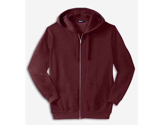 Burgundy Marl Fleece Big & Tall Size Zipper Hoodie PSM-5328