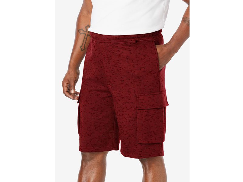 Burgundy Marl Fleece Big Size B Grade Cargo Shorts PSM-5365B