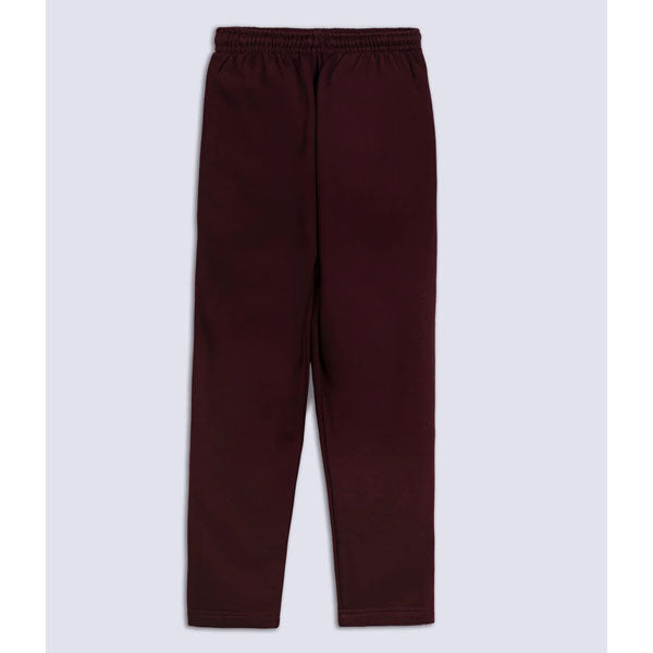 Burgundy Mesh Polyester Plus Size Trouser PSM-9084