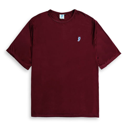 Burgundy Polyester Plus Size T-Shirt PSM-7773