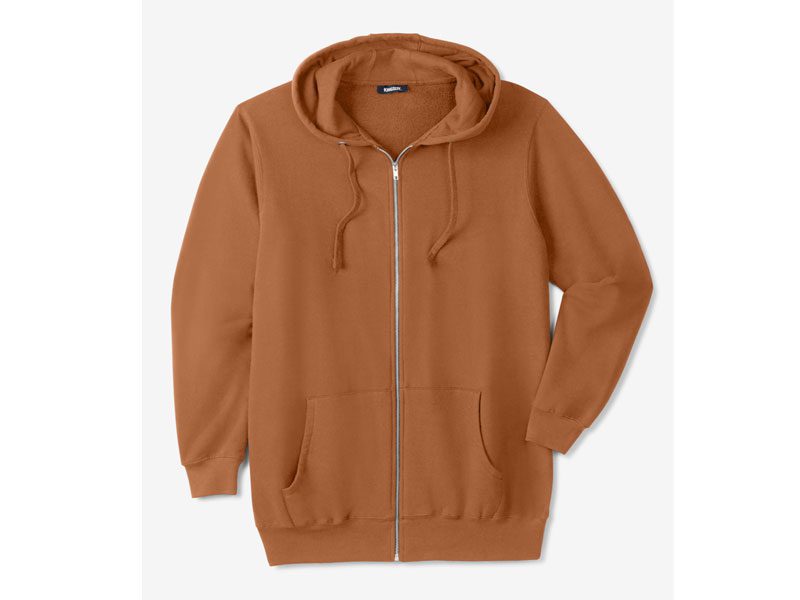 Burnt Orange Fleece Big Size Zipper Hoodie PSM-5281