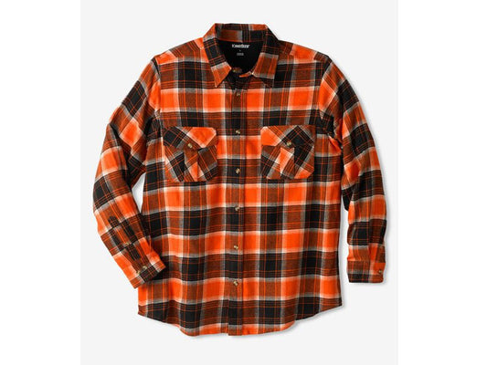 Burnt Orange Plaid Holiday Plaid Flannel Shirt PSM-7587