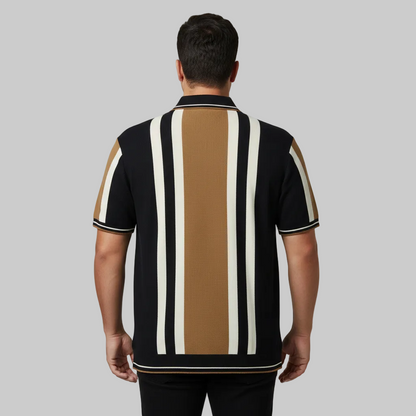 Camel Vertical Stripe Polo T-Shirt PSM-10645