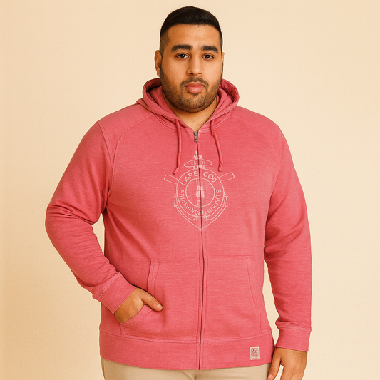 Carrot Pink Big Size Zipper Hoodie PSM-3086