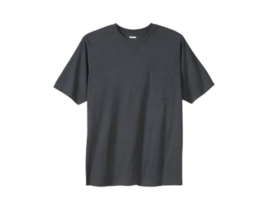Charcoal Crewneck T-Shirt with Chest Pocket 