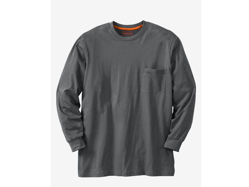 Charcoal Big & Tall Size Long Sleeve B Grade T-Shirt PSM-3828B