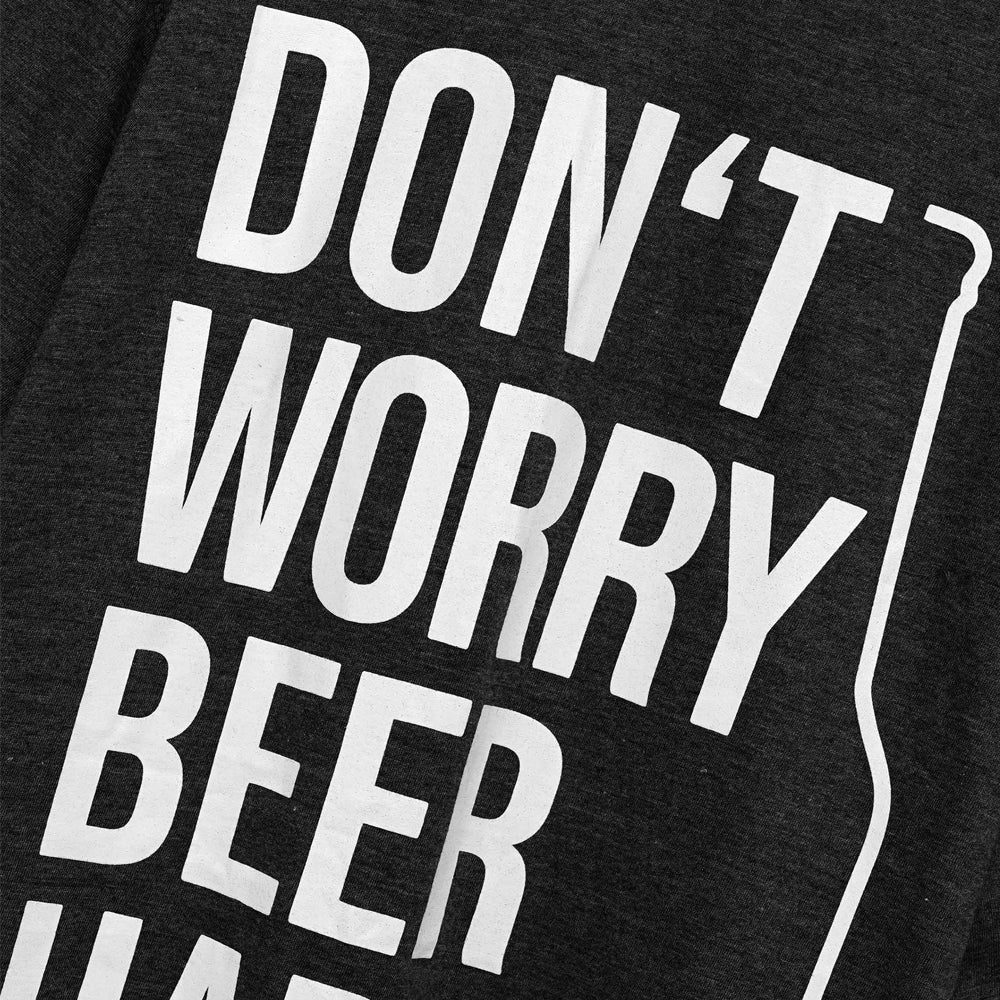 Charcoal Dont Worry Big Size Crewneck T-Shirt PSM-8215