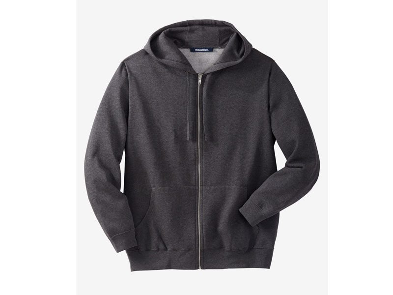 Charcoal Fleece Big & Tall Size Zipper Hoodie PSM-5164