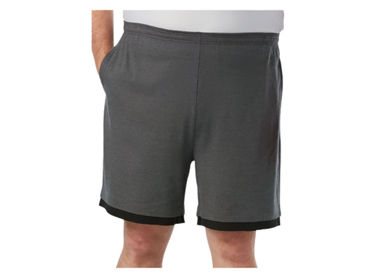 Charcoal Hang Down Jersey Big Size Shorts with Drawstring Waist and Contrast Hem – Relaxed Fit