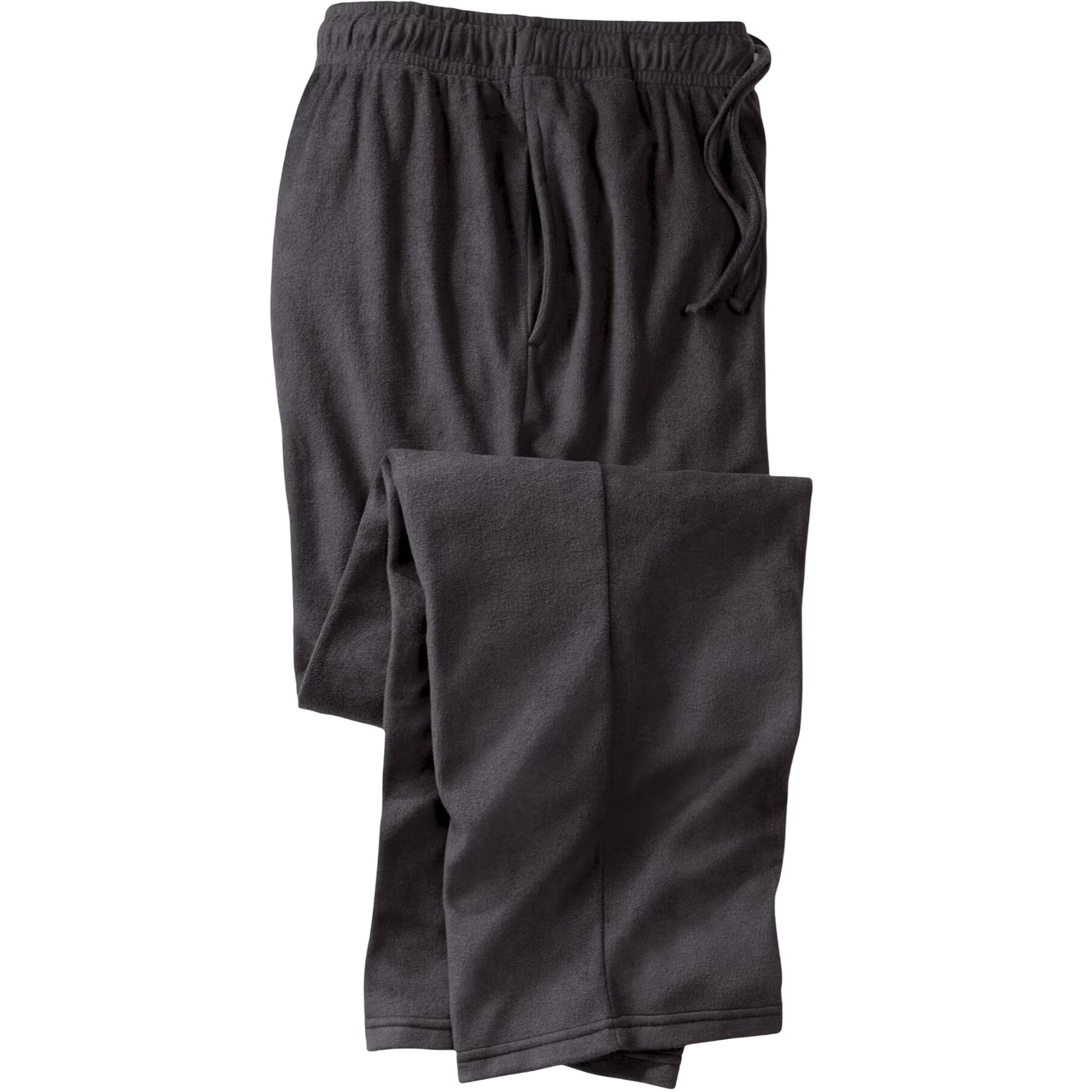 Men’s charcoal lightweight cotton jersey pajama pants with drawstring waistband and side pockets, ideal for plus-size comfort and relaxed wear.
