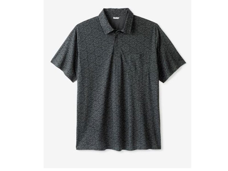 Charcoal Jersey Medallion Big & Tall Polo Shirt PSM-4846