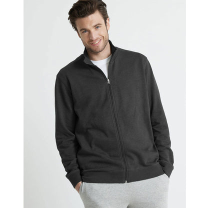 Charcoal Plain Long Sleeve Zipper Fleece Sweatshirt PSM-8930