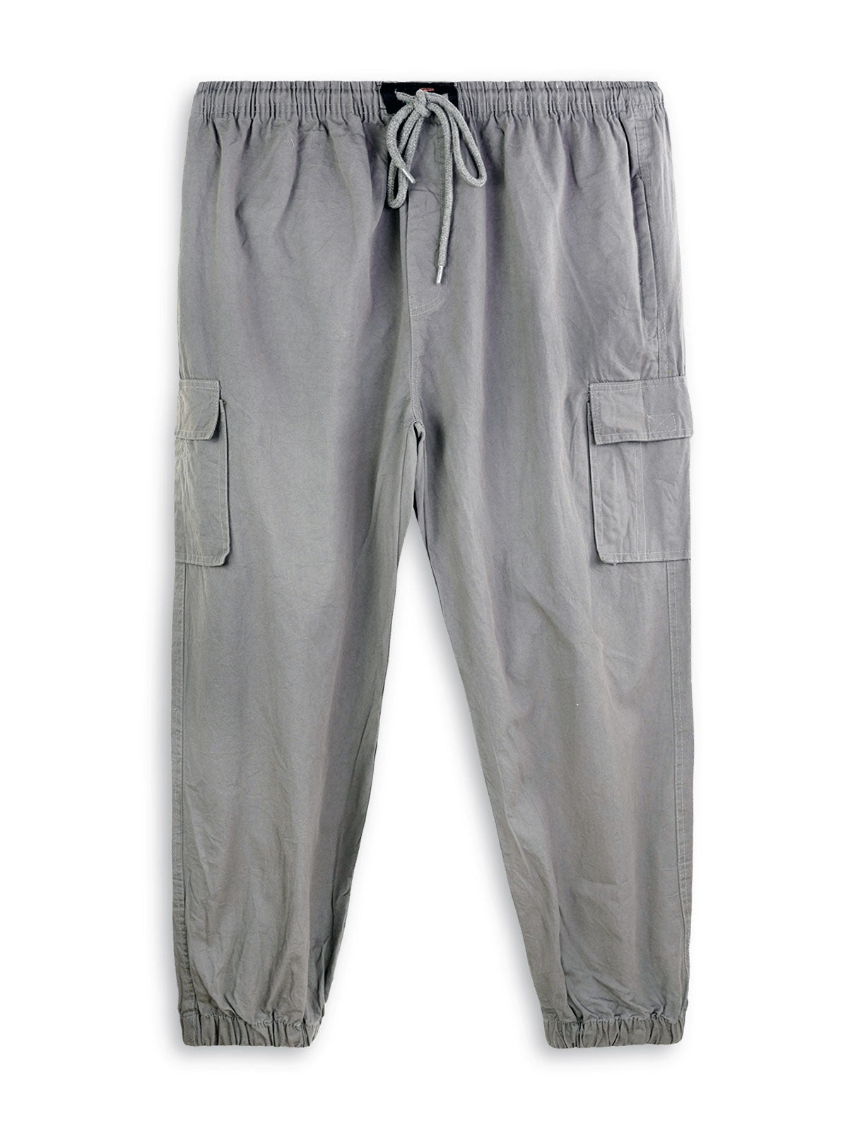 Charcoal Plus-Size Cargo Cotton Joggers PSM-8813