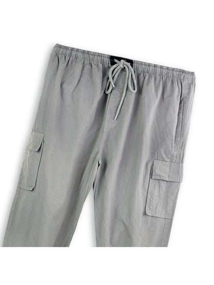 Charcoal Plus-Size Cargo Cotton Joggers PSM-8813