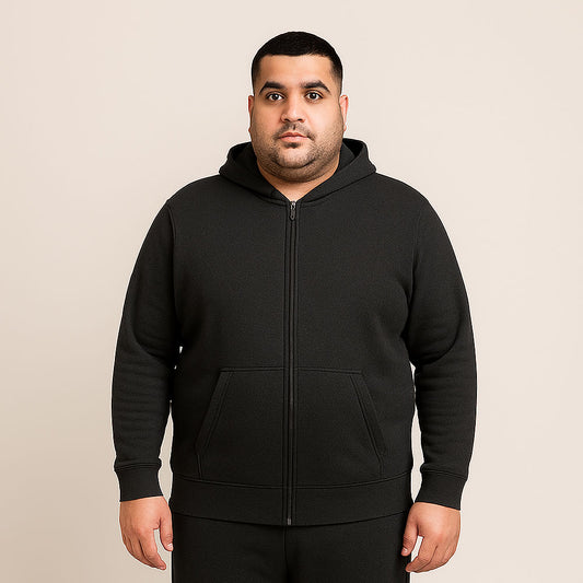 Charcoal Plus Size Fleece Hoodie PSM-9854