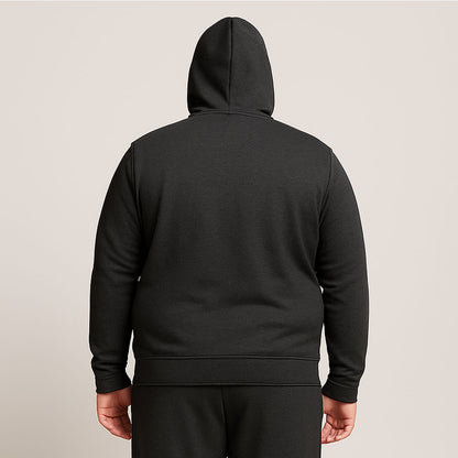 Charcoal Plus Size Fleece Hoodie PSM-9854