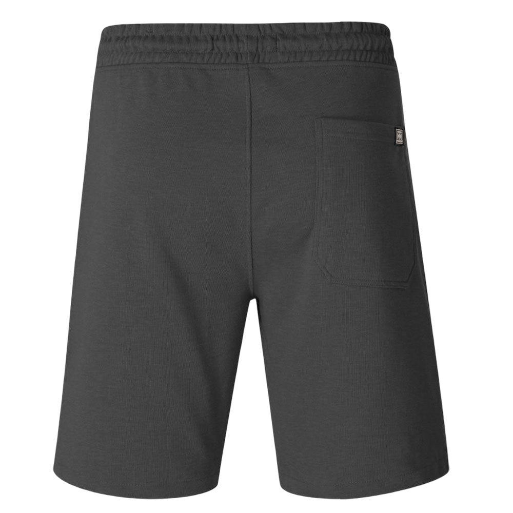 Charcoal Terry Knit Plus Size Shorts – Back View with Pocket and Elastic Waist