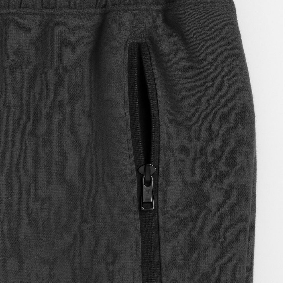 Charcoal Terry Knit Plus Size Shorts – Back View with Pocket and Elastic Waist
