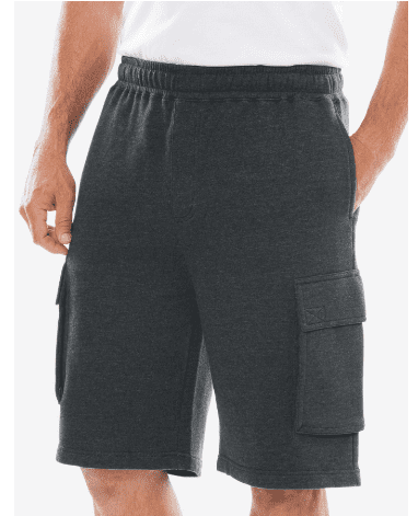 Charcoal Fleece Big Size Cargo Shorts PSM-1191