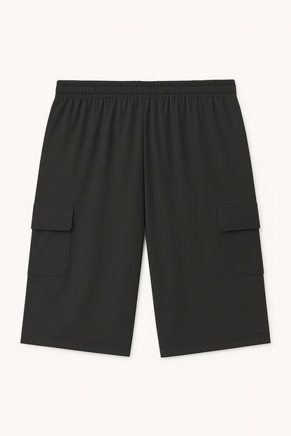 Charcoal Dri-Fit Plus Size Cargo Shorts PSM-9764