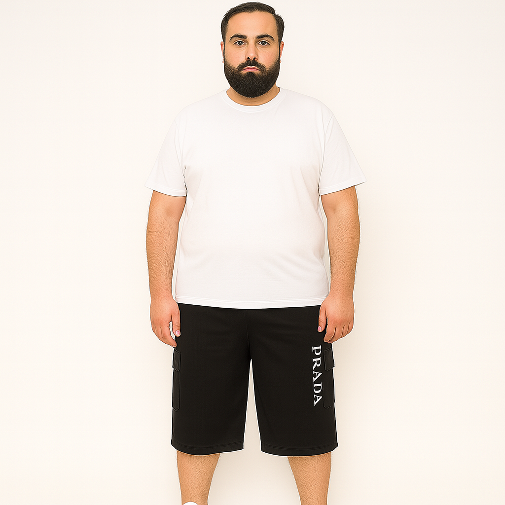 Charcoal Dri-Fit Plus Size Cargo Shorts PSM-9764