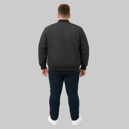 Charcoal Plus-Size Bomber Jacket – Matte Finish PSM-10080