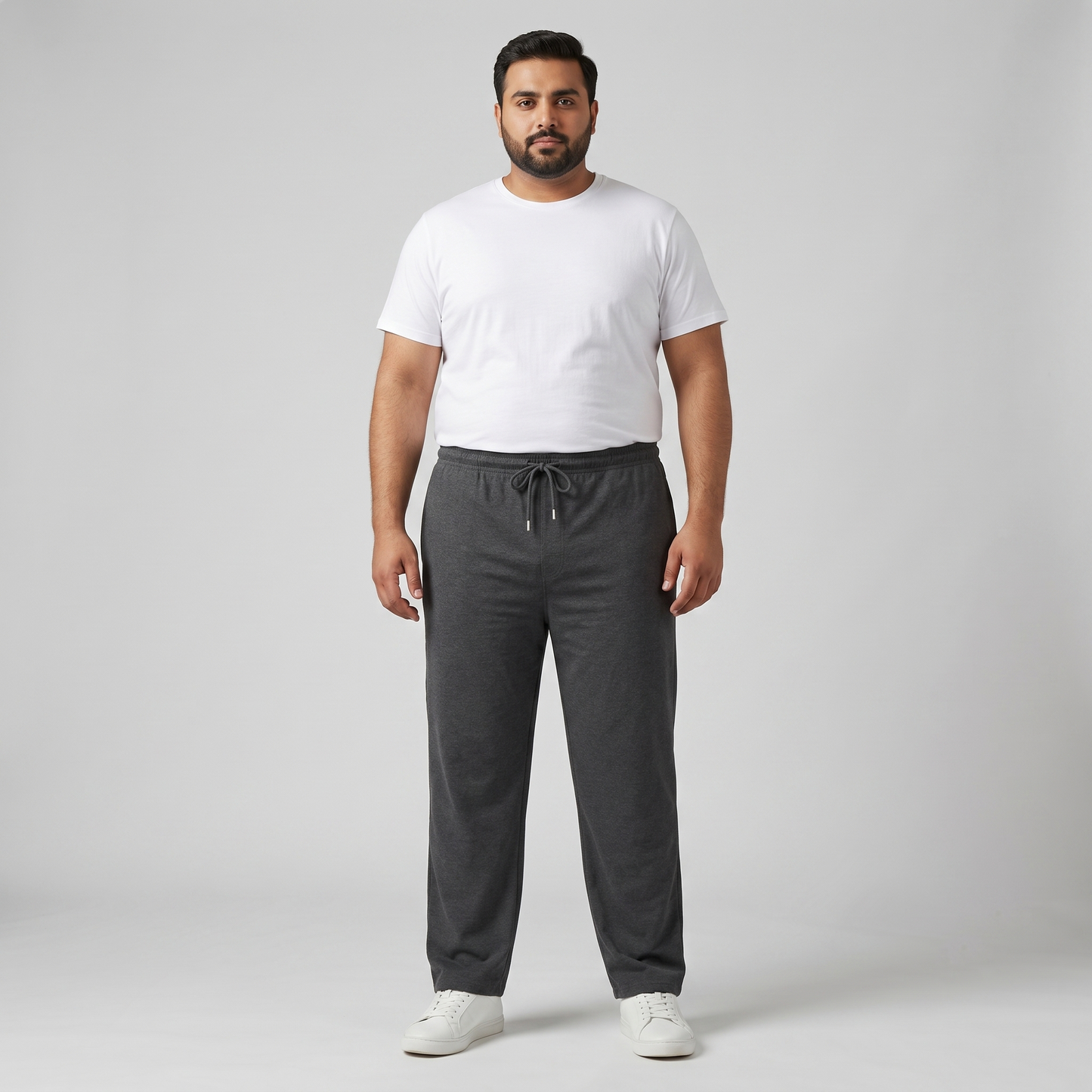 Charcoal Elastic Waist Jersey Trouser  PSM-11363