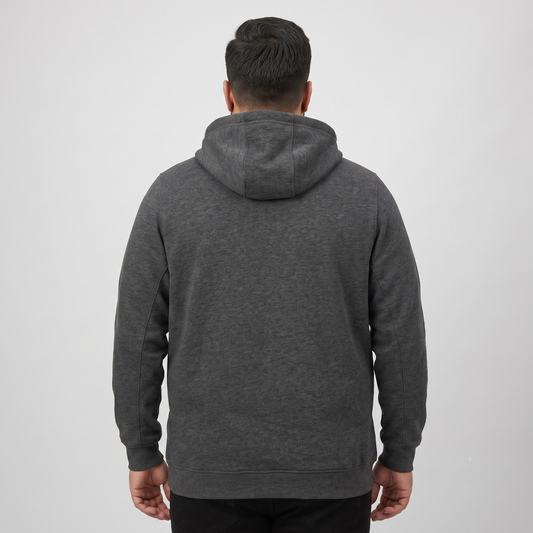 Charcoal Fleece Big Size Over Head Hoodie PSM-4241