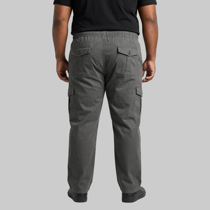 Charcoal Grey Plus Size Cargo Trouser made from cotton fabric for men