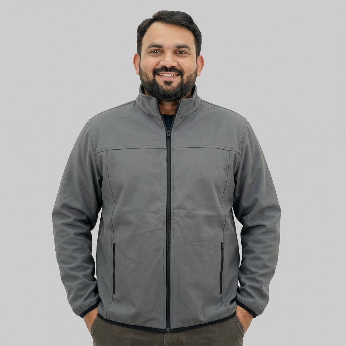  Charcoal Grey Soft Shell Jacket for Men