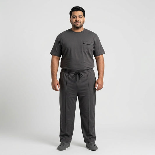 Charcoal Grey Terry Co-Ord Set made from soft Terry fabric